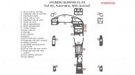 Hyundai Elantra 2001, 2002, 2003, Sedan, Full Interior Kit, Automatic, With sunroof, 23 Pcs