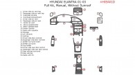 Hyundai Elantra 2001, 2002, 2003, Sedan, Full Interior Kit, Manual, Without sunroof, 24 Pcs
