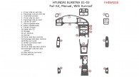 Hyundai Elantra 2001, 2002, 2003, Sedan, Full Interior Kit, Manual, With sunroof, 22 Pcs