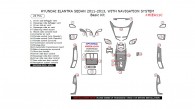 Hyundai Elantra 2011, 2012, 2013, Sedan, With Navigation System, Basic Interior Kit, 24 Pcs.