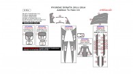 Hyundai Sonata 2011, 2012, 2013, 2014, Addition To Main Interior Kit, 8 Pcs.