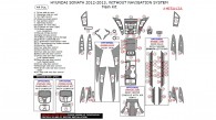 Hyundai Sonata 2012-2013, Without Navigation System, Main Interior Kit, 44 Pcs.
