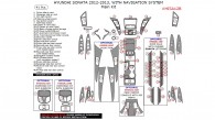 Hyundai Sonata 2012-2013, With Navigation System, Main Interior Kit, 41 Pcs.