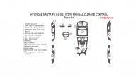 Hyundai Santa Fe 2001-2002, Basic Interior Kit, With Manual Climate Control, 16 Pcs.