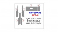 Infiniti QX4 2001, 2002, 2003, Interior Dash Kit, Optional Door Panels and Glove Box, 6 Pcs., Match OEM