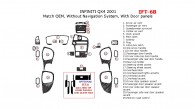 Infiniti QX4 2001, Interior Dash Kit, Without Navigation System, With Door Panels, 26 Pcs., Match OEM