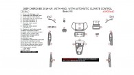 Jeep Cherokee 2014, 2015, 2016, 2017, 2018, With 4WD, With Automatic Climate Control, Basic Interior Kit, 26 Pcs.