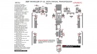 Jeep Wrangler 2007, 2008, 2009, 2010, With Manual Transmission, Full Interior Kit, 84 Pcs.