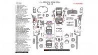 Kia Sedona 2006, 2007, 2008, 2009, 2010, 2011, 2012, 2013, 2014, Full Interior Kit, 75 Pcs.