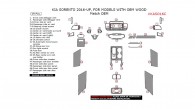 Kia Sorento 2016, 2017, 2018, Interior Dash Kit, For Model With OEM Wood, 39 Pcs., Match OEM