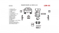 Land Rover Range Rover 1996, 1997, 1998, 1999, 2000, 2001, 2002, Full Interior Kit, 21 Pcs.