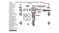 Mazda 3 2004, 2005, 2006, 2007, 2008, 2009, With Navigation, Manual, Full Interior Kit, 57 Pcs.