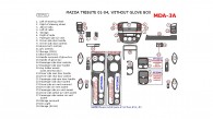 Mazda Tribute 2001, 2002, 2003, 2004, Interior Dash Kit, Without Glove Box, 30 Pcs.