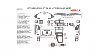 Mitsubishi 3000GT 1991, 1992, 1993, 1994, 1995, 1996, 1997, 1998, 1999, Interior Dash Kit, With Regular Radio, 25 Pcs.