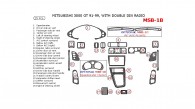 Mitsubishi 3000GT 1991, 1992, 1993, 1994, 1995, 1996, 1997, 1998, 1999, Interior Dash Kit, With Double Din Radio, 25 Pcs.