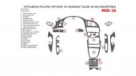 Mitsubishi Eclipse Spyder/Talon 1995, 1996, 1997, 1998, 1999, Interior Dash Kit, Convertible, 21 Pcs.
