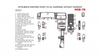 Mitsubishi Montero Sport 2000, 2001, 2002, 2003, 2004, Interior Dash Kit, With Overhead, Without Sunroof, 29 Pcs.