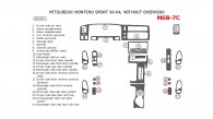 Mitsubishi Montero Sport 2000, 2001, 2002, 2003, 2004, Interior Dash Kit, Without Overhead, 24 Pcs.