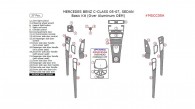 Mercedes C-Class 2005, 2006, 2007, Sedan, Over Aluminum OEM, Basic Interior Kit, 27 Pcs.