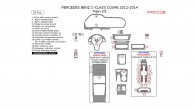Mercedes C-Class 2012, 2013, 2014, Left Hand Drive, Main Interior Kit (Coupe Only), 20 Pcs.