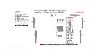Mercedes R-Class 2009, 2010, 2011, 2012, Addition To Main Interior Kit (Over OEM Kit), 15 Pcs.
