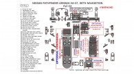 Nissan Armada 2004, 2005, 2006, 2007, With Navigation, Full Interior Kit, 74 Pcs.