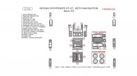 Nissan Pathfinder 2005, 2006, 2007, With Navigation System, Basic Interior Kit, 22 Pcs.