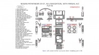 Nissan Pathfinder 2005, 2006, 2007, W/o Navigation System, With Manual A/C, Full Interior Kit, 38 Pcs.