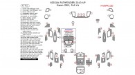 Nissan Pathfinder 2013, 2014, 2015, 2016, Full Interior Kit, 43 Pcs., Match OEM