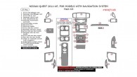 Nissan Quest 2011, 2012, 2013, 2014, 2015, 2016, For Models With Navigation System, Main Interior Kit, 27 Pcs.