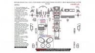 Nissan Rogue 2011, 2012, 2013, For Models With Base Radio Or With 5 Inch Navigation System, Full Interior Kit, 60 Pcs.