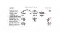 Nissan Sentra 2003, 2004, 2005, 2006, Interior Dash Kit, 23 Pcs