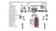 Nissan Titan 2004, 2005, 2006, 2007, King Cab, Without Navigation, Front Bench Seat, Full Interior Kit, 49 Pcs.