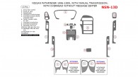 Nissan Pathfinder 1996, 1997, 1998, 1999, Interior Dash Kit, With Manual Transmission, With Overhead Without Message Center, 13 Pcs.