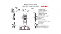 Nissan Altima 1993, 1994, 1995, 1996, 1997, Interior Dash Kit, Manual, With Clock, 23 Pcs., Match OEM