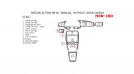 Nissan Altima 1998, 1999, 2000, 2001, Interior Dash Kit, Manual, Without Door Panels,12 Pcs.