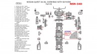 Nissan Quest 2004, 2005, 2006, Full Interior Kit, With SkyView, 59 Pcs.