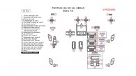 Pontiac G6 2005, 2006, 2007, 2008, 2009, 2010, Sedan, Basic Interior Kit, 36 Pcs.
