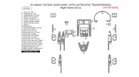 Hyundai Tucson 2005, 2006, 2007, 2008, 2009, Interior Dash Kit, Right Hand Drive, With Automatic Transmission, 25 Pcs.