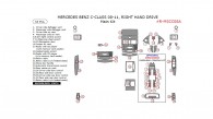 Mercedes C-Class 2008, 2009, 2010, 2011, Right Hand Drive, Main Interior Kit, 33 Pcs.