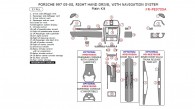 Porsche 997 2005, 2006, 2007, 2008, Right Hand Drive, With Navigation System, Main Interior Kit, 33 Pcs.