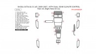 Skoda Octavia II (A5) 2005, 2006, 2007, Right Hand Drive, With Dual Zone Climate Control, Main Interior Kit, 16 Pcs.