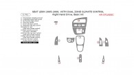 Seat Leon 2005, 2006, 2007, 2008, Right Hand Drive, With Dual Zone Climate Control, Basic Interior Kit, 11 Pcs.