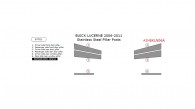 Buick Lucerne 2006, 2007, 2008, 2009, 2010, 2011, Stainless Steel Pillar Posts, 6 Pcs.