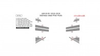 Lexus RX 2010, 2011, 2012, 2013, 2014, 2015, Stainless Steel Pillar Posts, 14 Pcs.