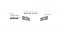 Mitsubishi Mirage 2014, 2015, 2016, 2017, Stainless Steel Pillar Posts, 4 Pcs.