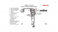Saab 9-3 1999, 2000, 2001, 2002, Interior Dash Kit, Manual, With Cassette Player, Without OEM, 20 Pcs.