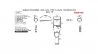 Subaru Forester 1998, 1999, 2000, 2001, 2002, With Manual Transmission, Basic Interior Kit, 17 Pcs.