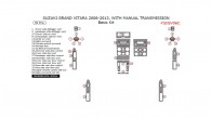 Suzuki Grand Vitara 2006, 2007, 2008, 2009, 2010, 2011, 2012, 2013, With Manual Transmission, Basic Interior Kit, 30 Pcs.