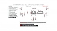 Smart ForTwo 2011, 2012, 2013, 2014, 2015, Without Navigation System, Basic Interior Kit, 28 Pcs.